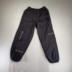 Harper & Ivy Cargo Jogger Parachute Zipper Elastic Waist Black Women’s M Y2K